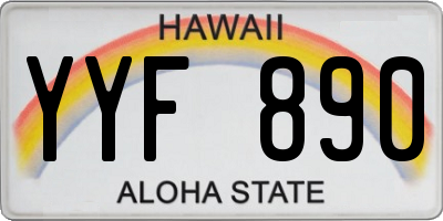 HI license plate YYF890