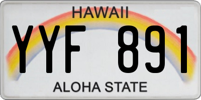 HI license plate YYF891