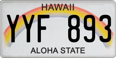 HI license plate YYF893