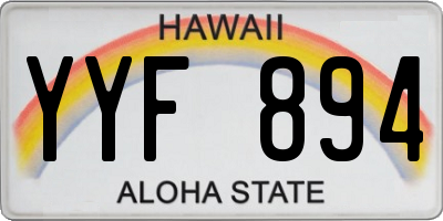 HI license plate YYF894