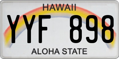 HI license plate YYF898