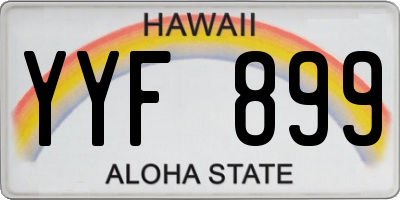 HI license plate YYF899