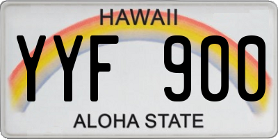 HI license plate YYF900