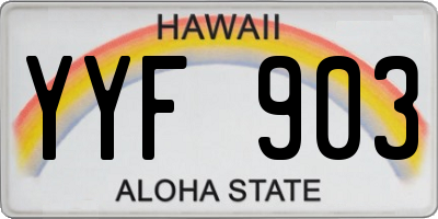 HI license plate YYF903