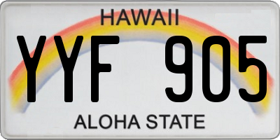 HI license plate YYF905