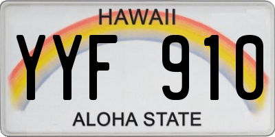 HI license plate YYF910