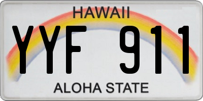 HI license plate YYF911