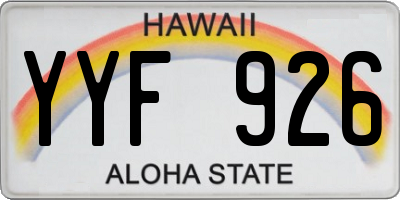 HI license plate YYF926