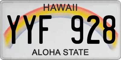 HI license plate YYF928