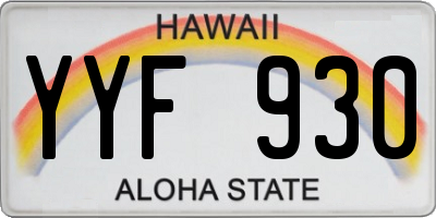 HI license plate YYF930