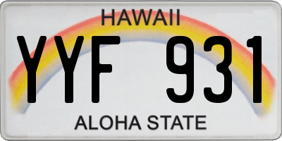 HI license plate YYF931