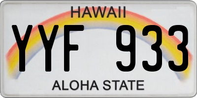 HI license plate YYF933