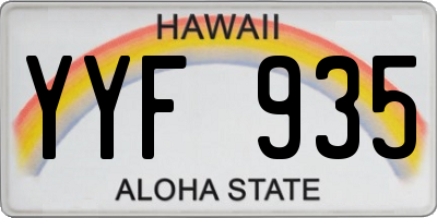 HI license plate YYF935