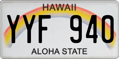 HI license plate YYF940