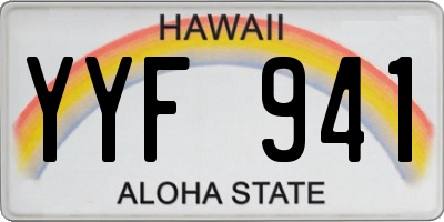 HI license plate YYF941