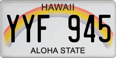 HI license plate YYF945