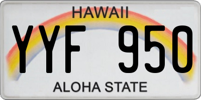 HI license plate YYF950