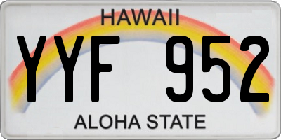 HI license plate YYF952