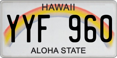 HI license plate YYF960