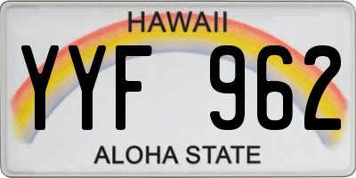 HI license plate YYF962
