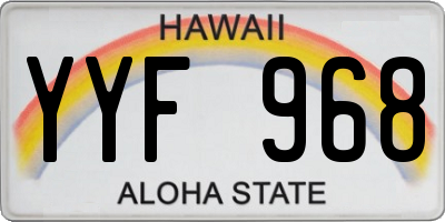HI license plate YYF968