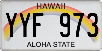 HI license plate YYF973