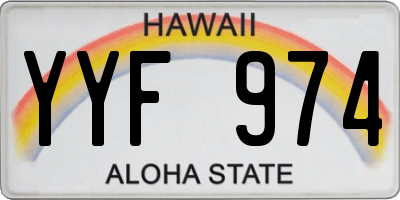 HI license plate YYF974