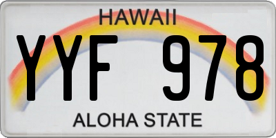 HI license plate YYF978