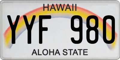 HI license plate YYF980