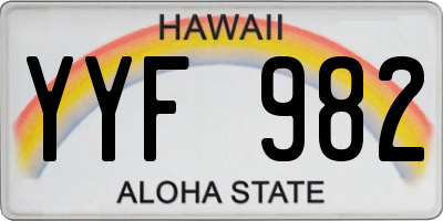 HI license plate YYF982