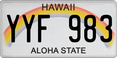 HI license plate YYF983