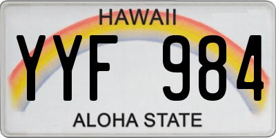 HI license plate YYF984