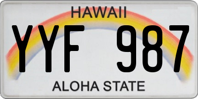 HI license plate YYF987
