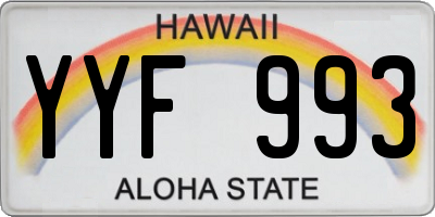 HI license plate YYF993