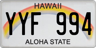 HI license plate YYF994