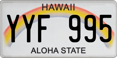 HI license plate YYF995