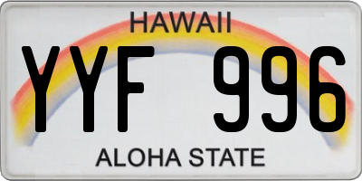 HI license plate YYF996