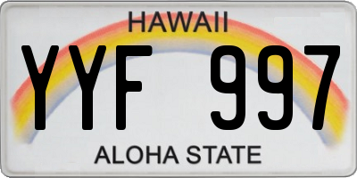 HI license plate YYF997