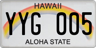 HI license plate YYG005