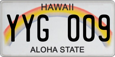 HI license plate YYG009