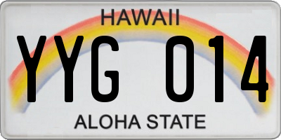 HI license plate YYG014