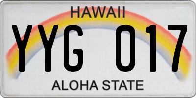 HI license plate YYG017