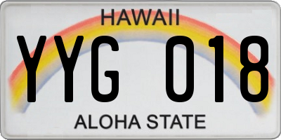 HI license plate YYG018