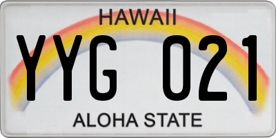 HI license plate YYG021