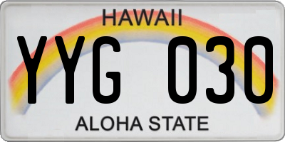 HI license plate YYG030