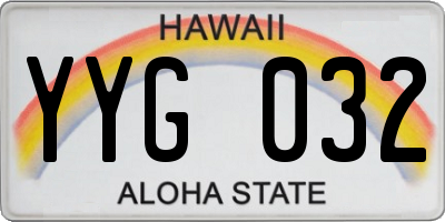 HI license plate YYG032