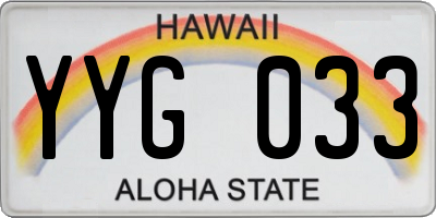 HI license plate YYG033