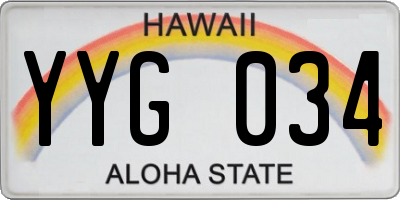 HI license plate YYG034