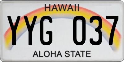 HI license plate YYG037
