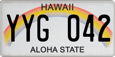 HI license plate YYG042